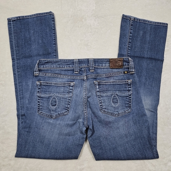 Lucky Brand Lola Bootcut Blue Wash Mid‑Rise Jeans w/ Embroidered Back Pockets 27 - Picture 2 of 14